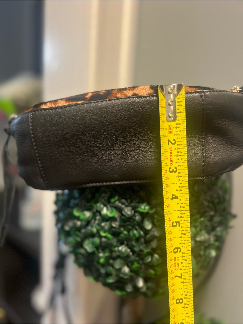 Vince Camuto Leopard Print Crossbody with Black Trim - Picture 10 of 16